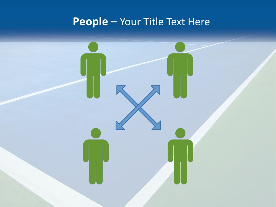 A Tennis Court With A Blue And Green Court PowerPoint Template