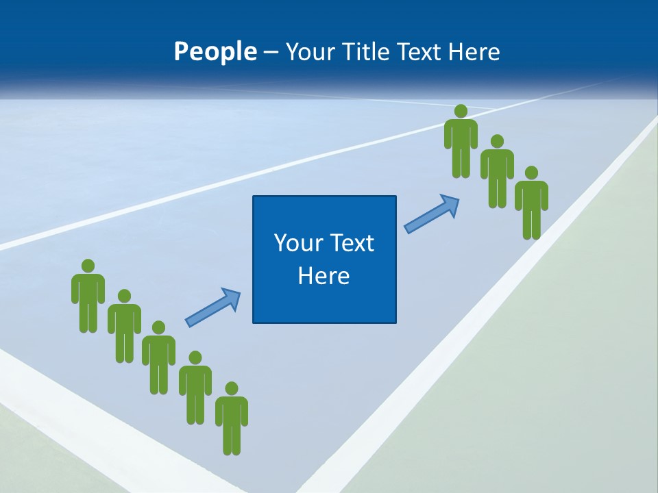 A Tennis Court With A Blue And Green Court PowerPoint Template