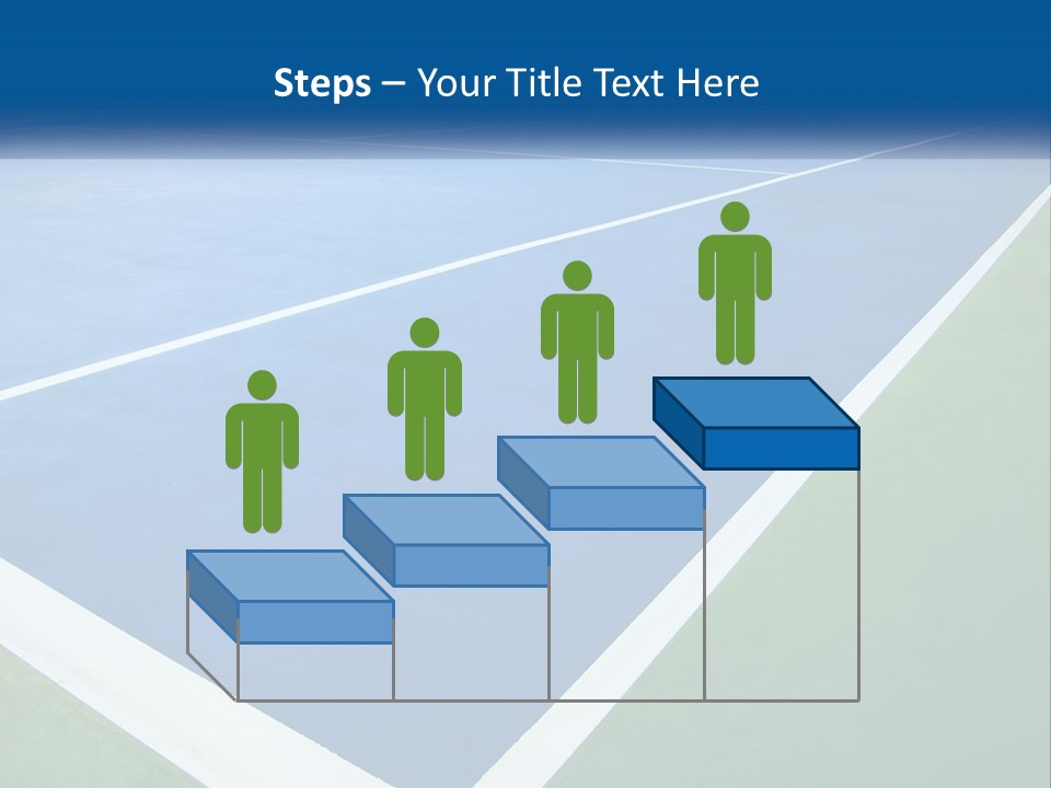 A Tennis Court With A Blue And Green Court PowerPoint Template