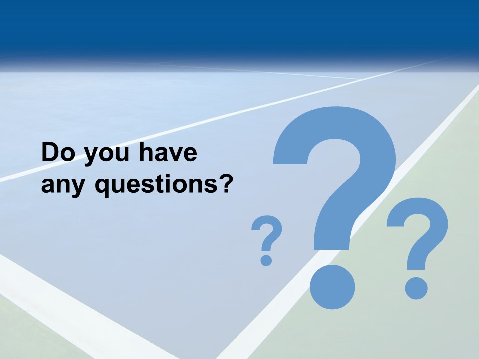 A Tennis Court With A Blue And Green Court PowerPoint Template