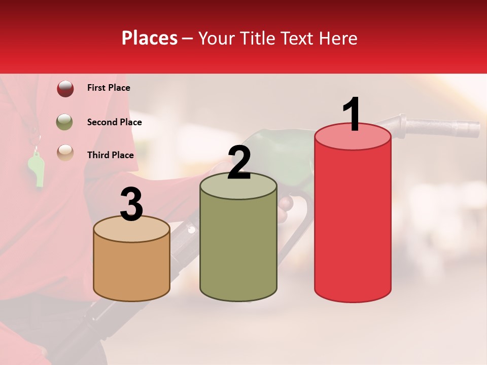 A Person Holding A Gas Pump In Their Hand PowerPoint Template