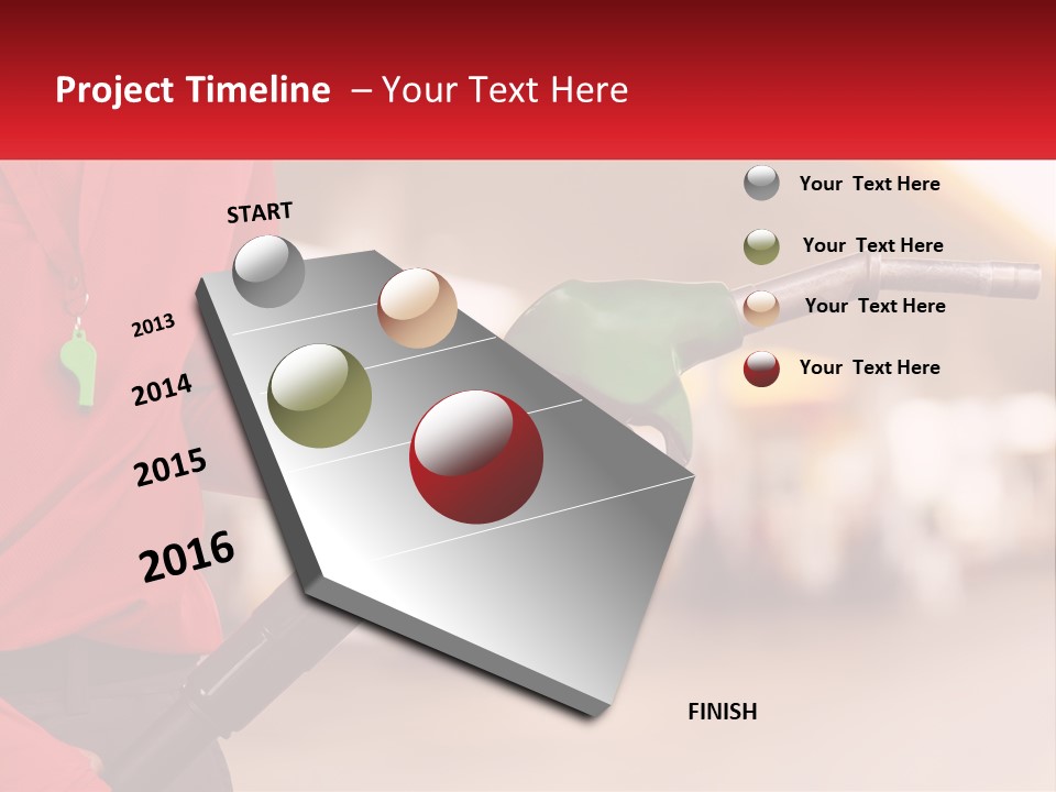 A Person Holding A Gas Pump In Their Hand PowerPoint Template