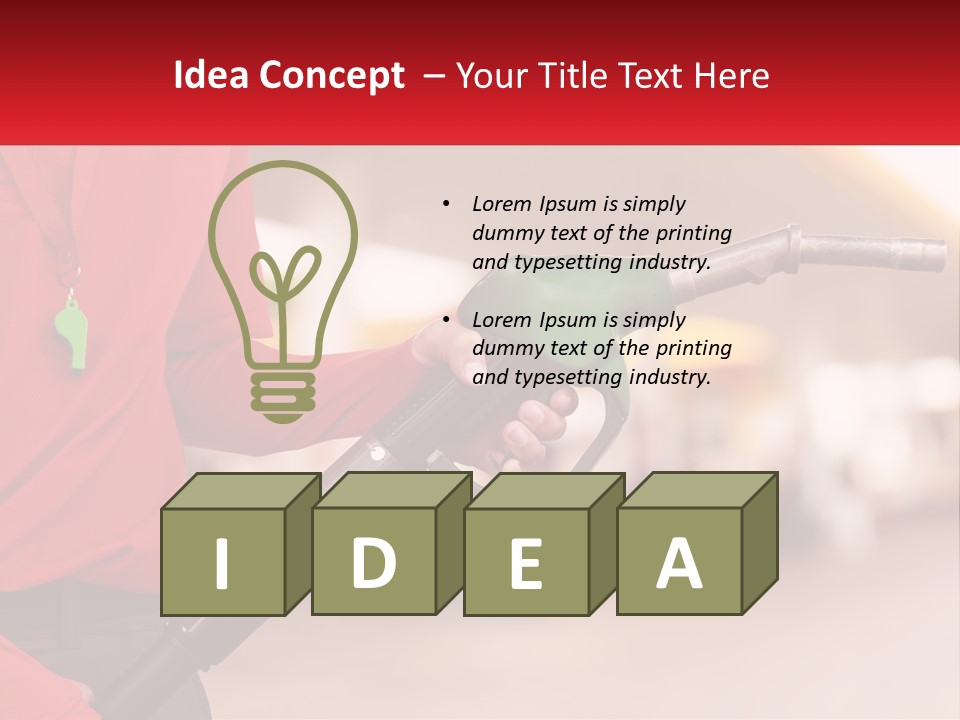 A Person Holding A Gas Pump In Their Hand PowerPoint Template