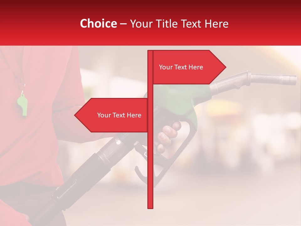 A Person Holding A Gas Pump In Their Hand PowerPoint Template