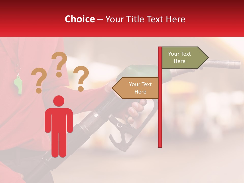 A Person Holding A Gas Pump In Their Hand PowerPoint Template