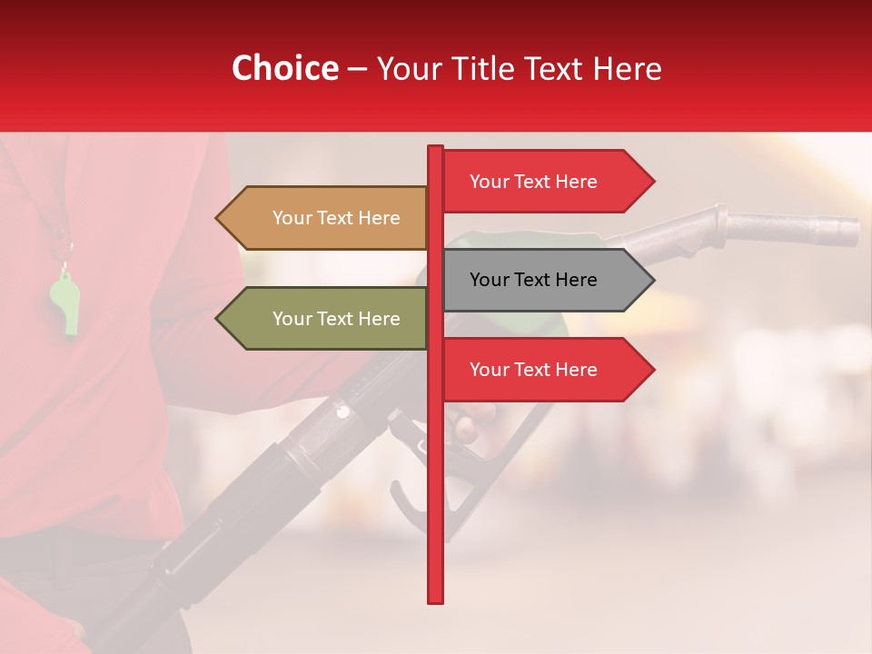 A Person Holding A Gas Pump In Their Hand PowerPoint Template