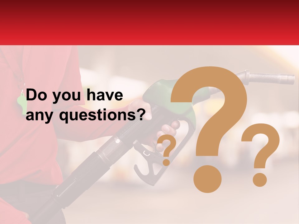 A Person Holding A Gas Pump In Their Hand PowerPoint Template