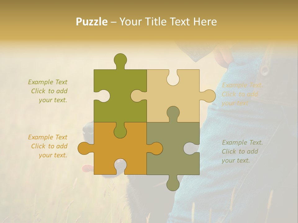 A Person Holding A Black Dog In A Field PowerPoint Template