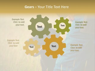 A Person Holding A Black Dog In A Field PowerPoint Template