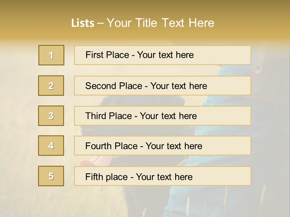A Person Holding A Black Dog In A Field PowerPoint Template