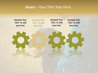 A Person Holding A Black Dog In A Field PowerPoint Template