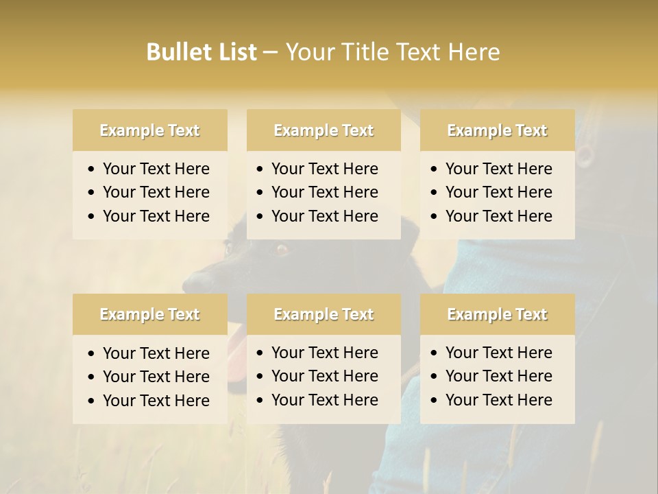 A Person Holding A Black Dog In A Field PowerPoint Template