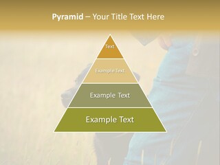 A Person Holding A Black Dog In A Field PowerPoint Template