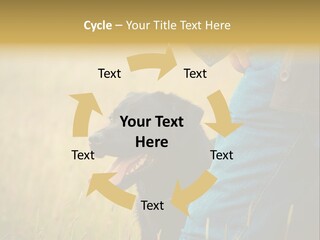 A Person Holding A Black Dog In A Field PowerPoint Template