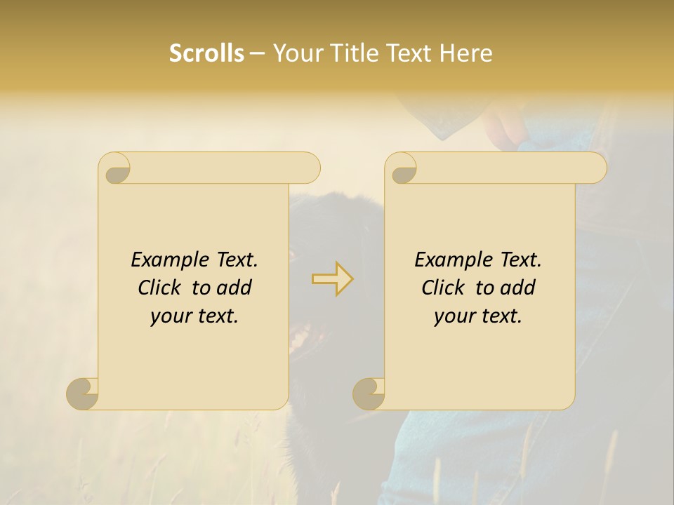 A Person Holding A Black Dog In A Field PowerPoint Template