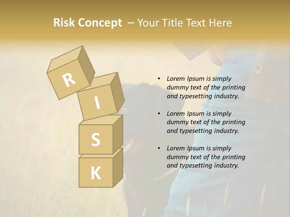 A Person Holding A Black Dog In A Field PowerPoint Template