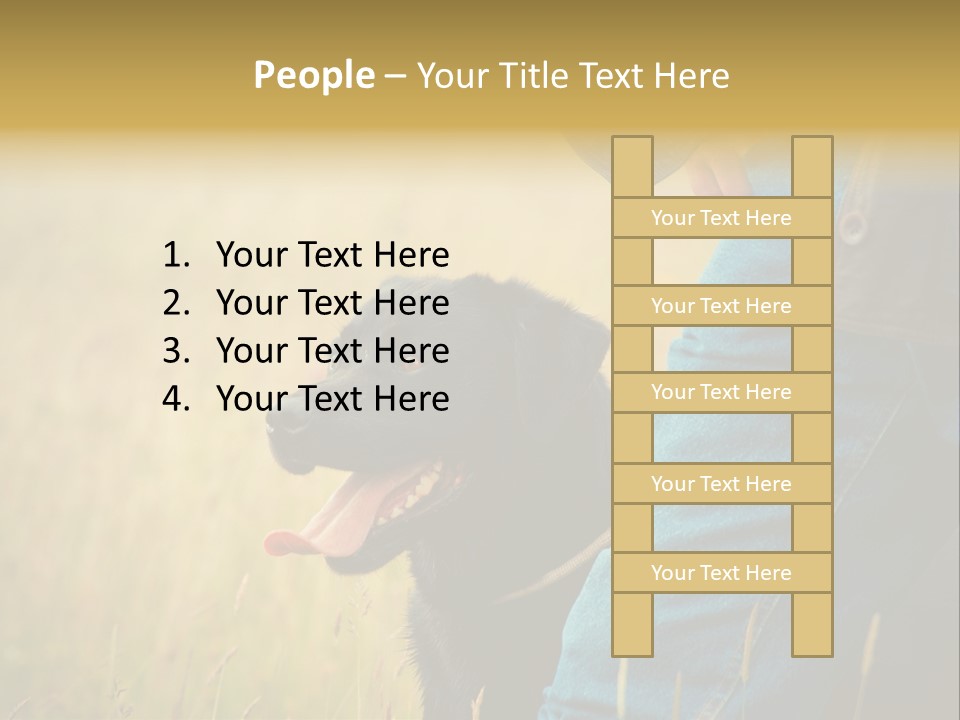 A Person Holding A Black Dog In A Field PowerPoint Template