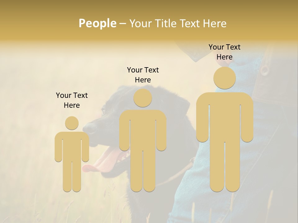 A Person Holding A Black Dog In A Field PowerPoint Template