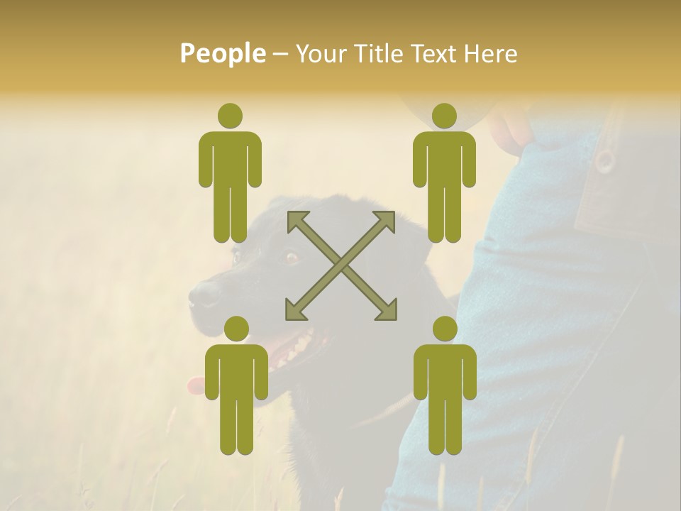 A Person Holding A Black Dog In A Field PowerPoint Template