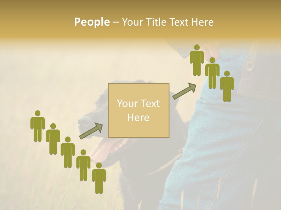 A Person Holding A Black Dog In A Field PowerPoint Template