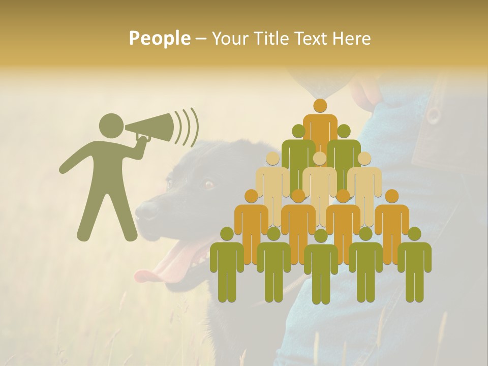 A Person Holding A Black Dog In A Field PowerPoint Template
