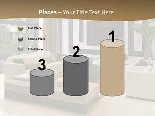 A Living Room With A Couch A Chair And A Television PowerPoint Template