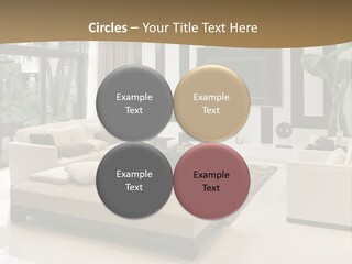 A Living Room With A Couch A Chair And A Television PowerPoint Template