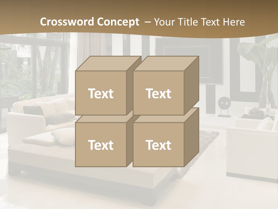 A Living Room With A Couch A Chair And A Television PowerPoint Template