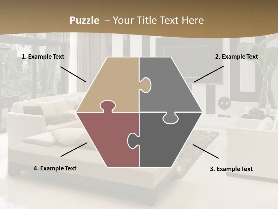 A Living Room With A Couch A Chair And A Television PowerPoint Template