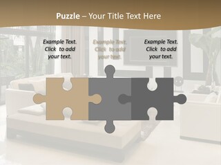 A Living Room With A Couch A Chair And A Television PowerPoint Template