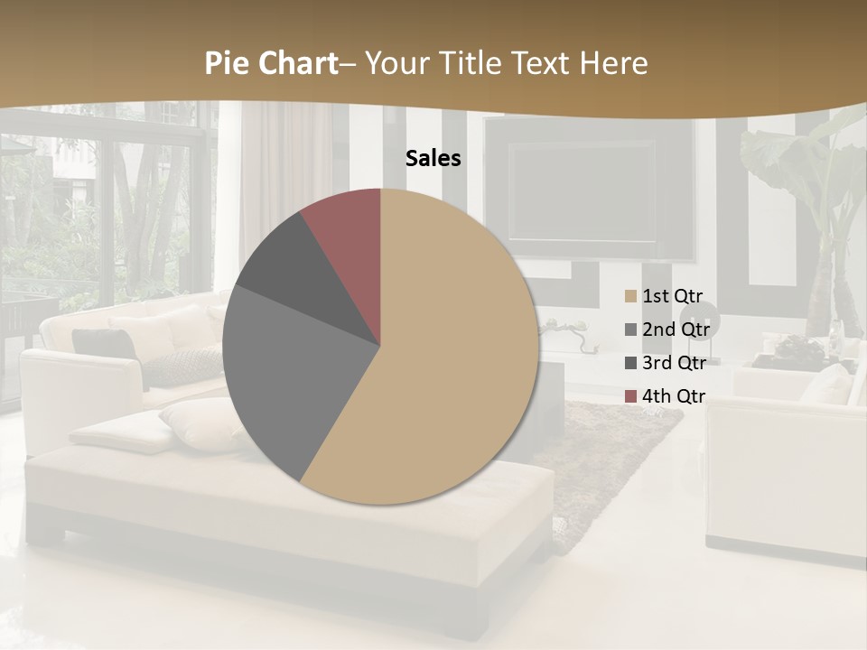 A Living Room With A Couch A Chair And A Television PowerPoint Template