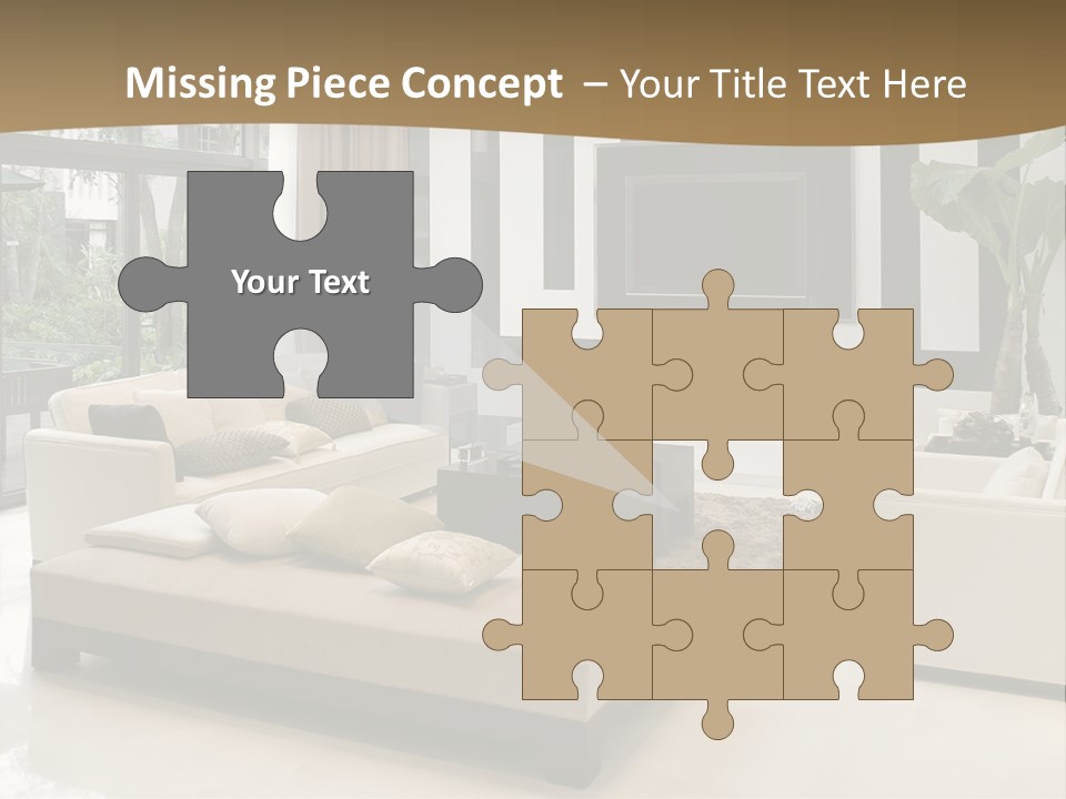 A Living Room With A Couch A Chair And A Television PowerPoint Template