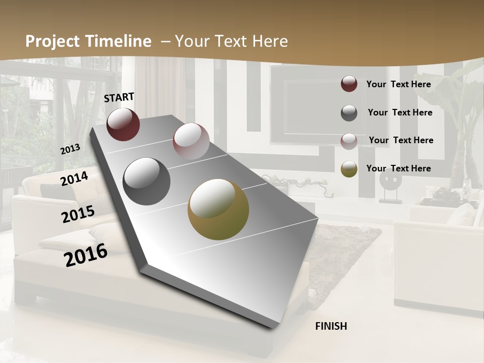 A Living Room With A Couch A Chair And A Television PowerPoint Template