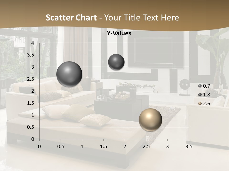 A Living Room With A Couch A Chair And A Television PowerPoint Template