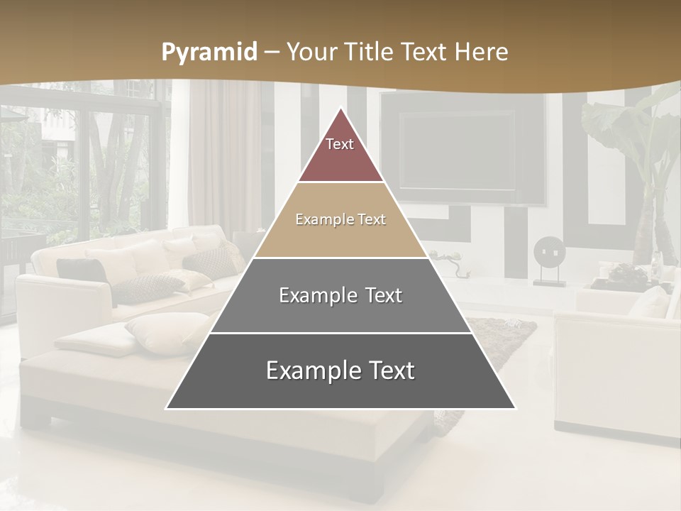 A Living Room With A Couch A Chair And A Television PowerPoint Template