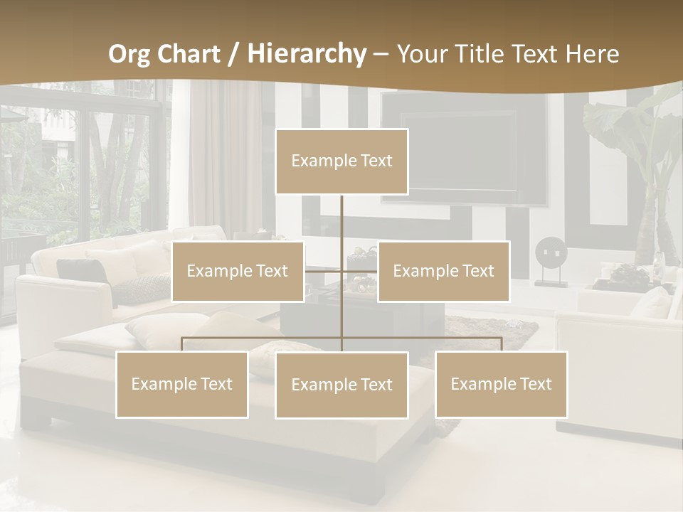 A Living Room With A Couch A Chair And A Television PowerPoint Template
