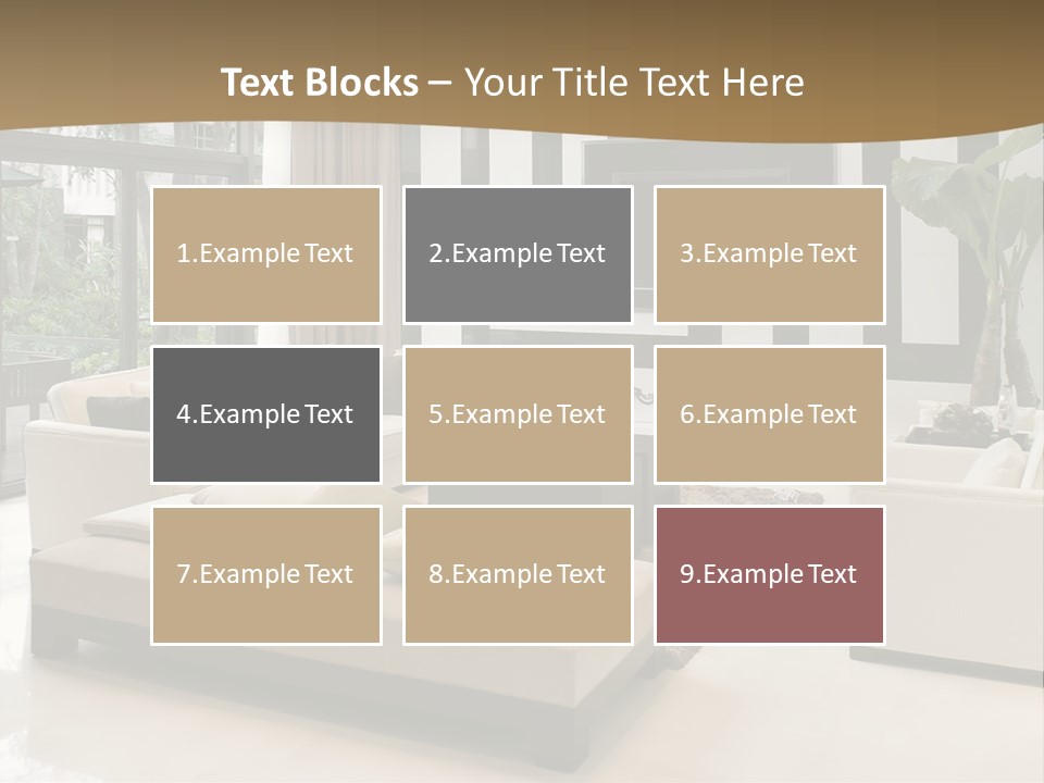 A Living Room With A Couch A Chair And A Television PowerPoint Template