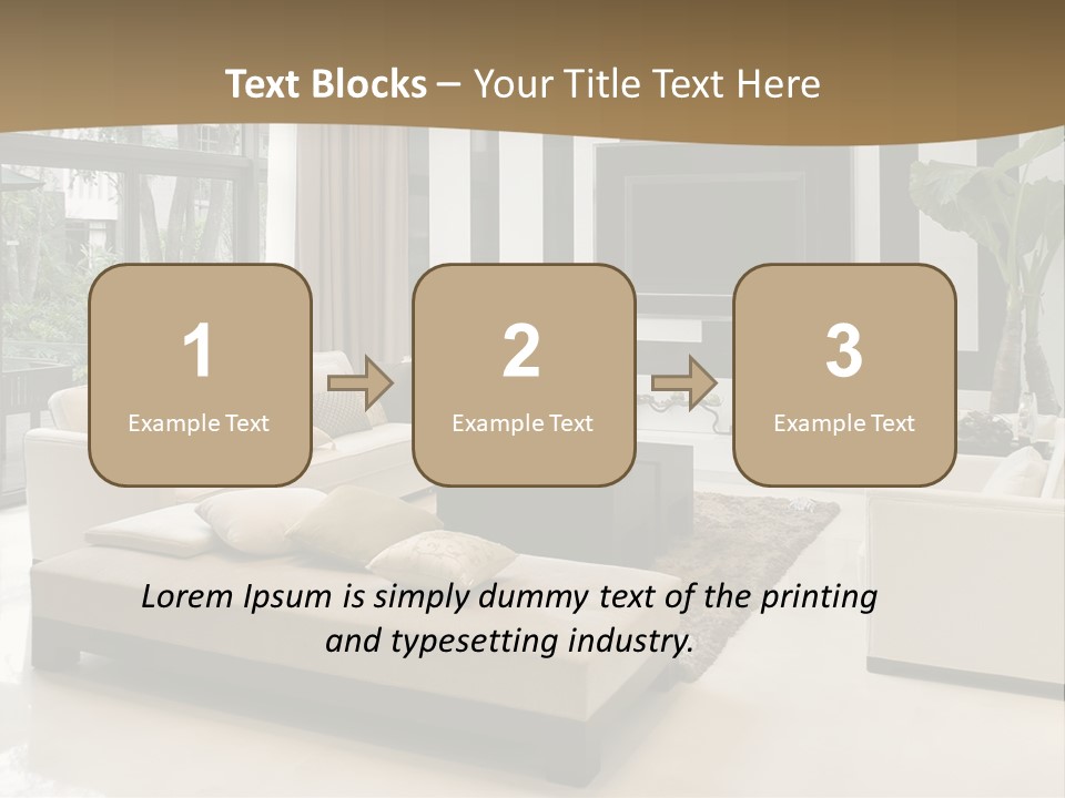 A Living Room With A Couch A Chair And A Television PowerPoint Template
