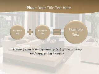 A Living Room With A Couch A Chair And A Television PowerPoint Template
