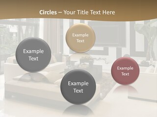 A Living Room With A Couch A Chair And A Television PowerPoint Template