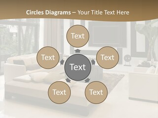 A Living Room With A Couch A Chair And A Television PowerPoint Template