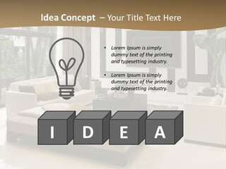 A Living Room With A Couch A Chair And A Television PowerPoint Template