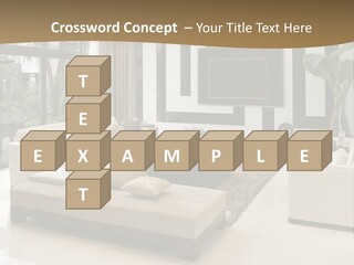 A Living Room With A Couch A Chair And A Television PowerPoint Template