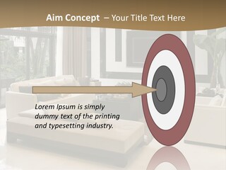 A Living Room With A Couch A Chair And A Television PowerPoint Template