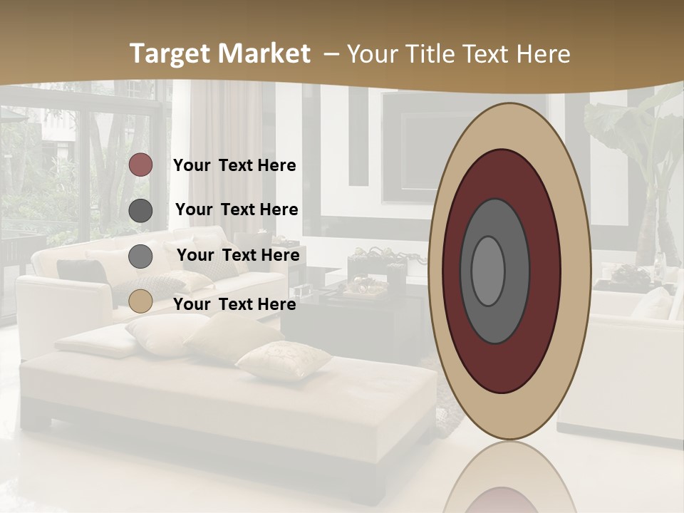 A Living Room With A Couch A Chair And A Television PowerPoint Template