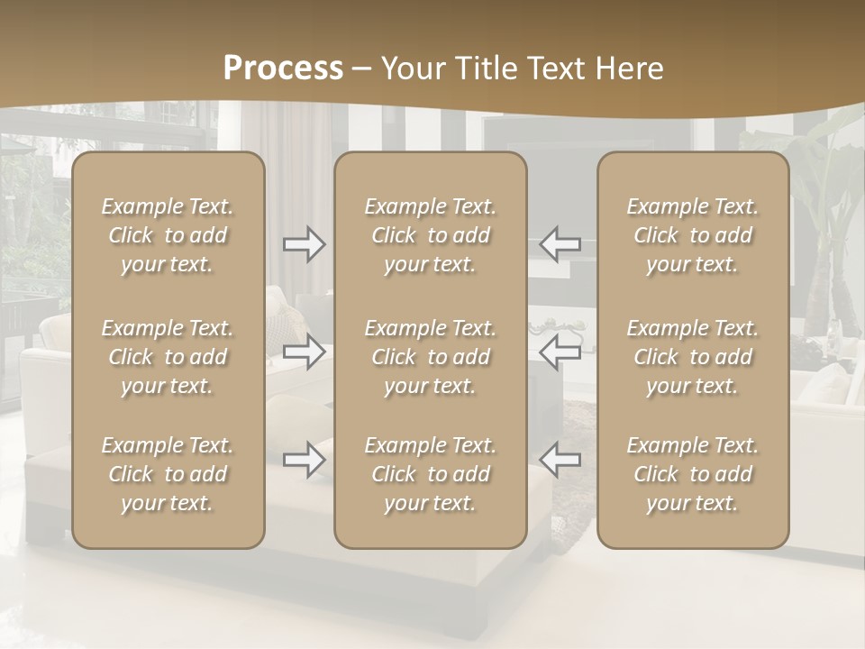 A Living Room With A Couch A Chair And A Television PowerPoint Template