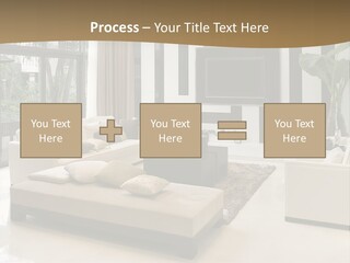 A Living Room With A Couch A Chair And A Television PowerPoint Template