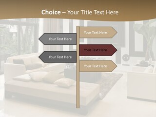 A Living Room With A Couch A Chair And A Television PowerPoint Template