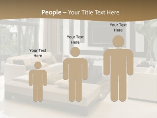 A Living Room With A Couch A Chair And A Television PowerPoint Template