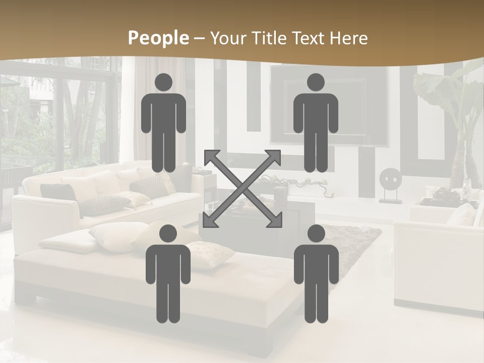 A Living Room With A Couch A Chair And A Television PowerPoint Template